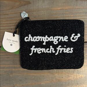 Kate Spade X Target Black and White Beaded Wristlet champagne & French fries